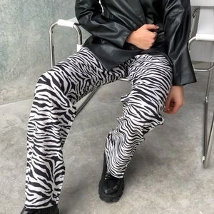 Zebra Print Straight Leg Pants